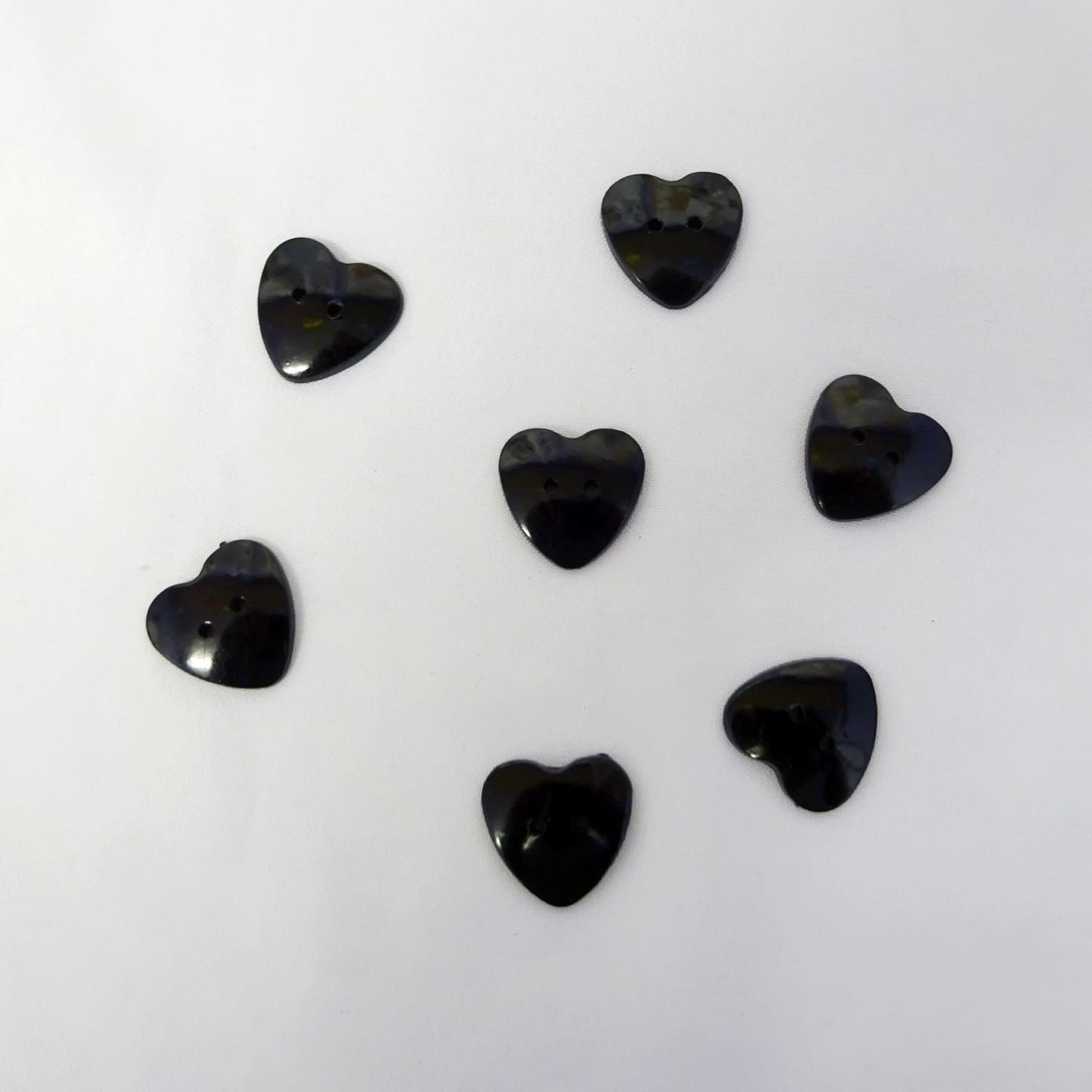 Large Heart Buttons Black