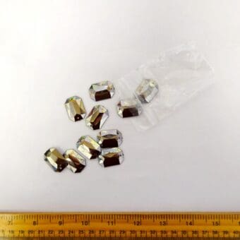 Jewels Sew On Oblong Gems Gunmetal