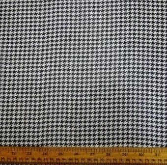 Chiffon Fabric Mini Dog Tooth Black White