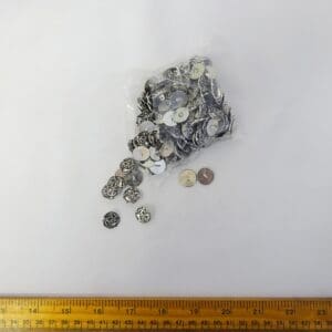 Buttons Large Bag Silver Shanked Buttons 15mm
