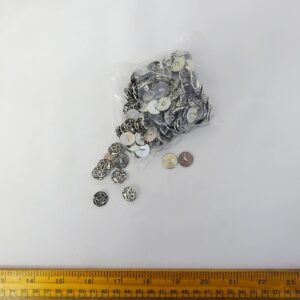 Buttons Large Bag Silver Shanked Buttons 15mm