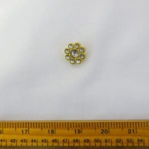 Buttons 23mm Gold Faux Flower Diamante Shanked Code Jam