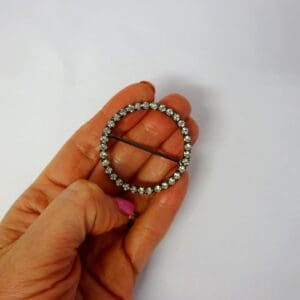 Buckle Sparkle Diamante Round Buckle GB 026 black