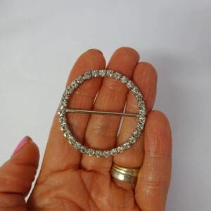 Buckle Sparkle Diamante Round Buckle GB 026 silver