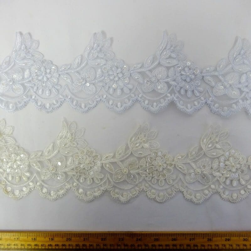 Lace Trimming Loving Lace Beaded Scalloped 3cm Fabric Land
