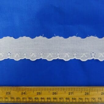 Lace Trim White Amsterdam Flat Broderie Anglais 3cm Wide