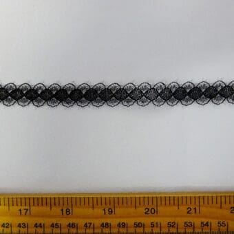 Flat Lace Sweet Sally 1cm Lace Trimming Black