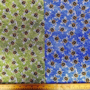 Cotton Canvas Fabric Honeycomb Bees Swarm