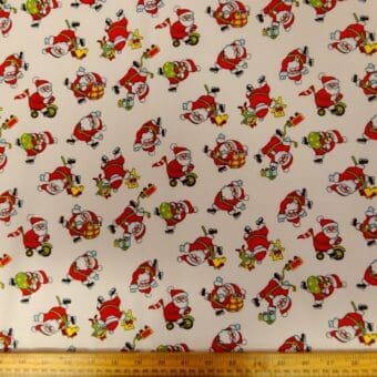 Christmas Cotton Fabric Santa Hip Hop Cream Calico