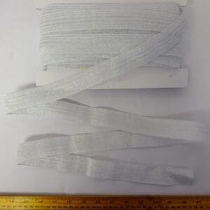 Elastic Shirred 32mm Wide White
