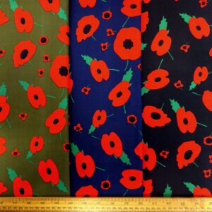 Cotton Fabric Floral Poppy Silence 23