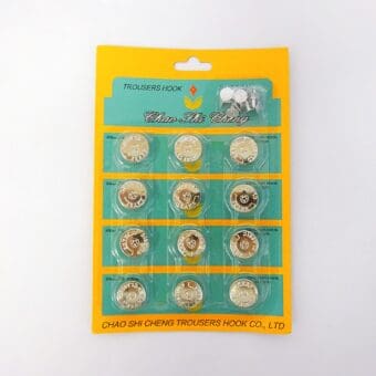 Jean Buttons Carded 12 Per Pack Silver