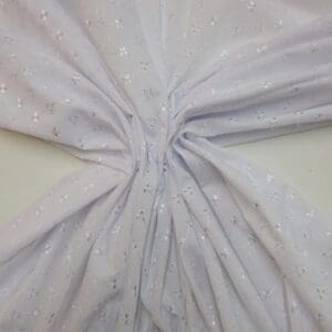 Broderie Anglais Fabric Polyester Cotton Vogue Design White