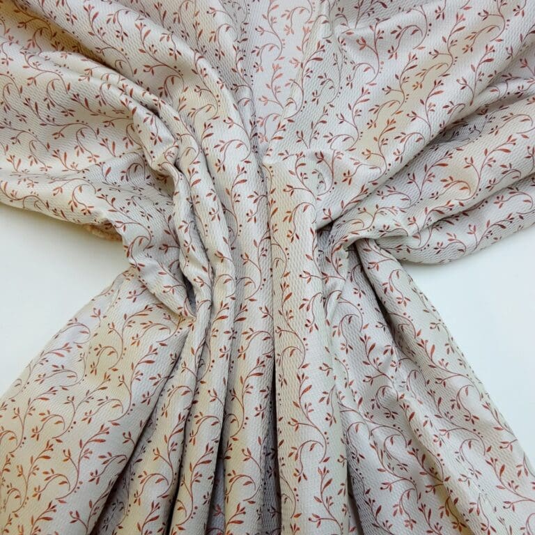 Curtain Fabric Upholstery Copper Vines On Ivory Brocade Fabric Land