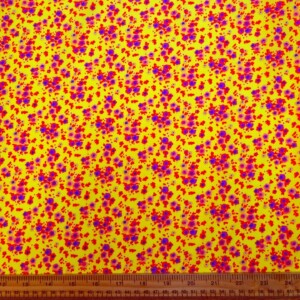 Crepe De Chine Fabric Floral Futures Yellow Cerise
