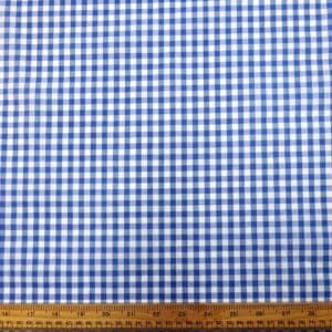 Gingham Fabric Polyester Cotton 6mm Dorothy Blue