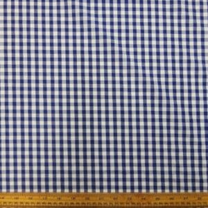 Gingham Fabric Polyester Cotton 6mm royal
