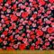 Viscose Fabric Floral Meadow Paradise Coral Black