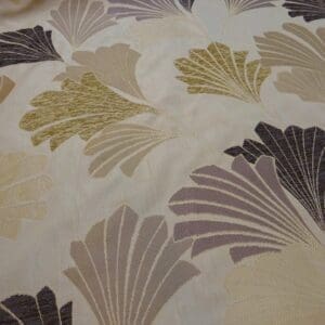 Curtain Fabric Truffle Leaves Beige Grey