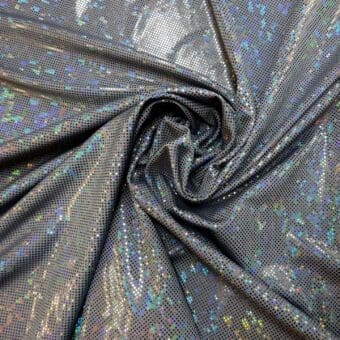Lycra Hologram Fabric Shattered Glass Grey Hologram