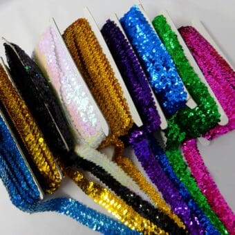 Stretch Sequins Trimming 3 Row Wide
