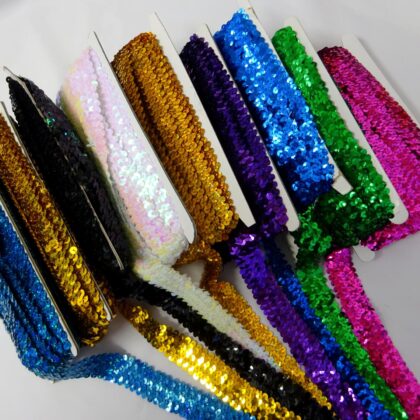 Stretch Sequins Trimming 3 Row Wide