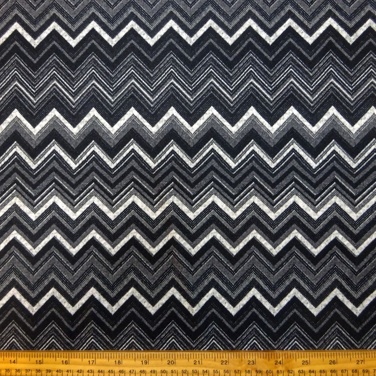 Lycra Patterned Fabric Grey Chevrons