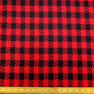 Jacketing Fabric Chunky Hounds Tooth Red Black