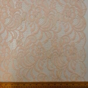 Lace Fabric Scalloped Crochet Lace Peach