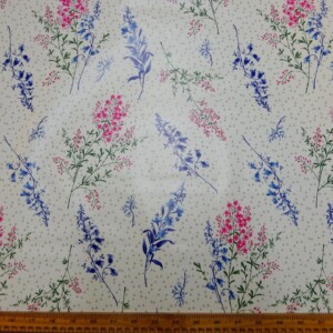 PVC Tabling Fabric Floral Bluebell