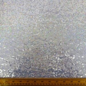 Sequin Fabric Blitz Hologram Evening Wear Silver Hologram