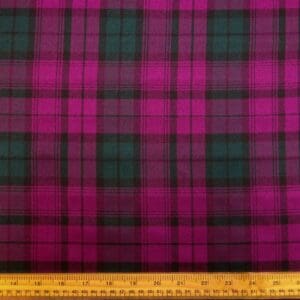 Tartan Suiting Fabric Lindsey Wine