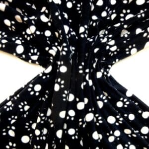 Polar Fleece Fabric Paws Black/White