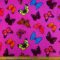 Polar Fleece Fabric Barbie Butterfly Cerise Pink