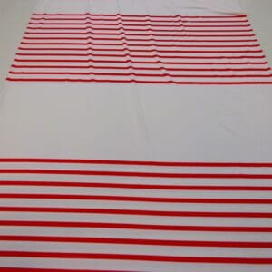 Lycra Fabric Red Sailor Stripe