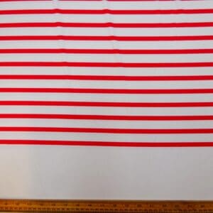 Lycra Fabric Red Sailor Stripe