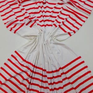 Lycra Fabric Red Sailor Stripe