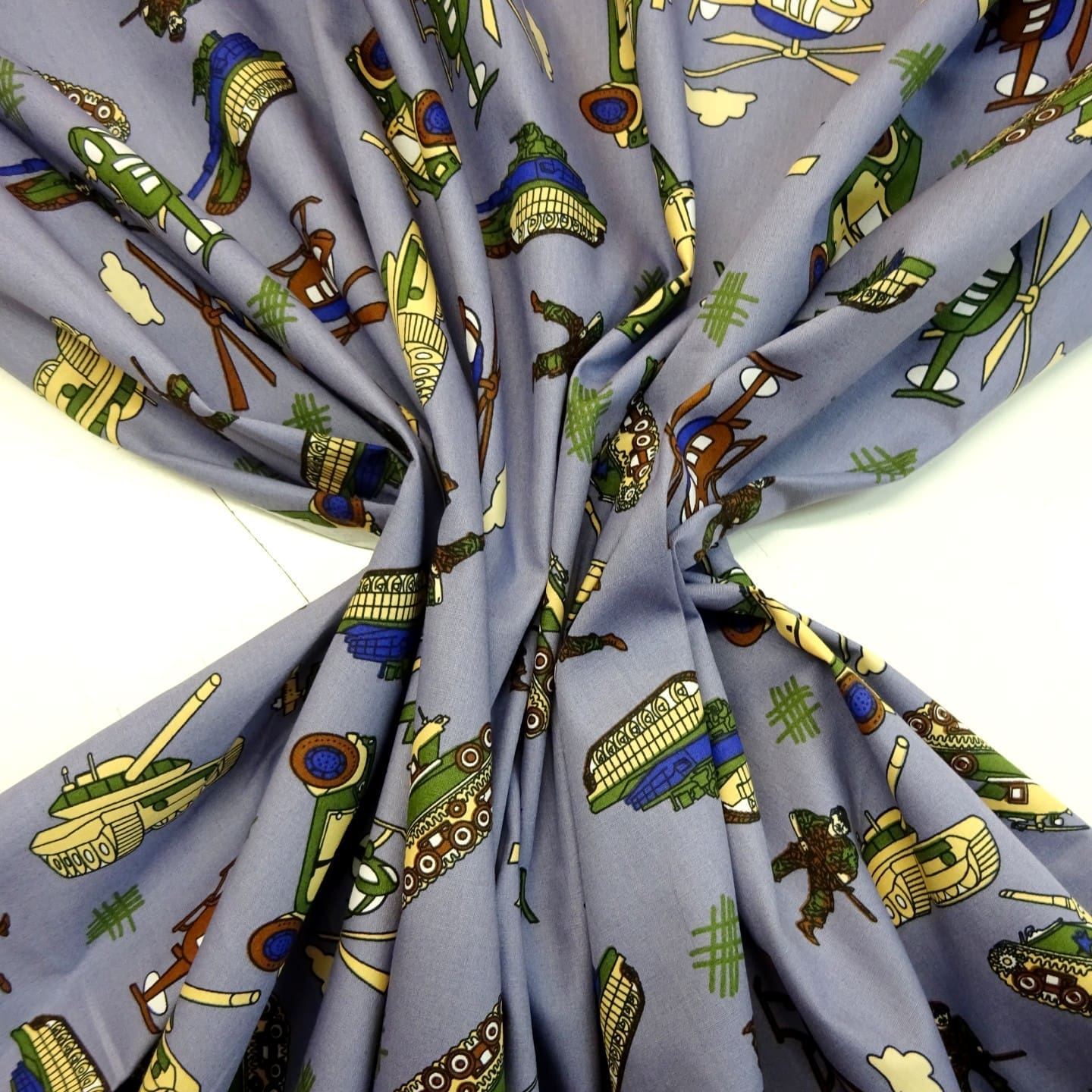 Cotton Fabric Tank Command Print grey