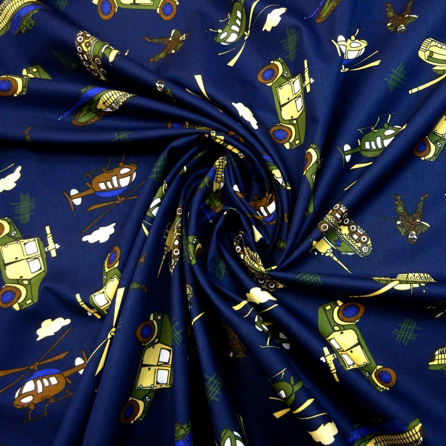 Cotton Fabric Tank Command Print navy