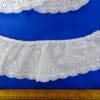 Lace Trim Gathered Broderie Anglais Viennese Swirl White