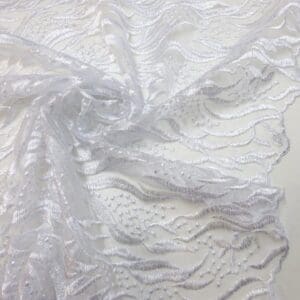 Lace Fabric Bridal Scalloped Cascading Beauty White