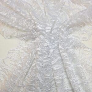 Lace Fabric Bridal Scalloped Cascading Beauty White