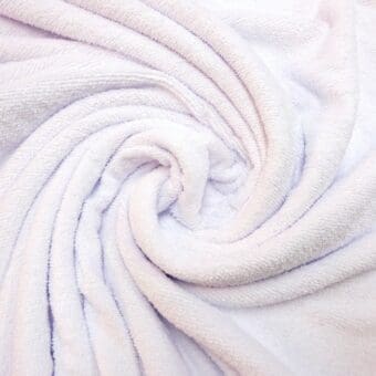 Towelling Fabric 2 Way Stretch White