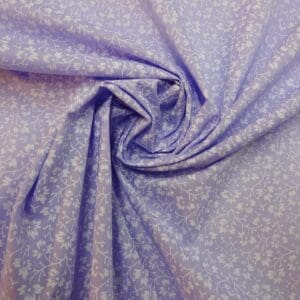 Polyester Cotton Fabric Meringue Flowers Lilac