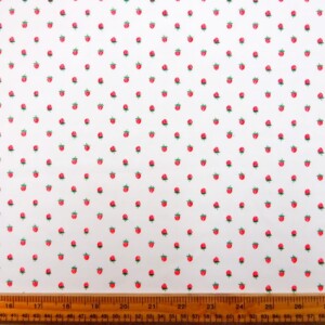 Polyester Cotton Fabric Strawberry Tiny Tots