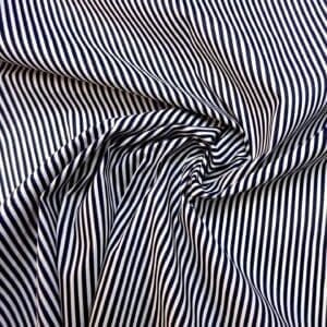 Polyester Cotton Fabric Toothbrush Stripe Navy