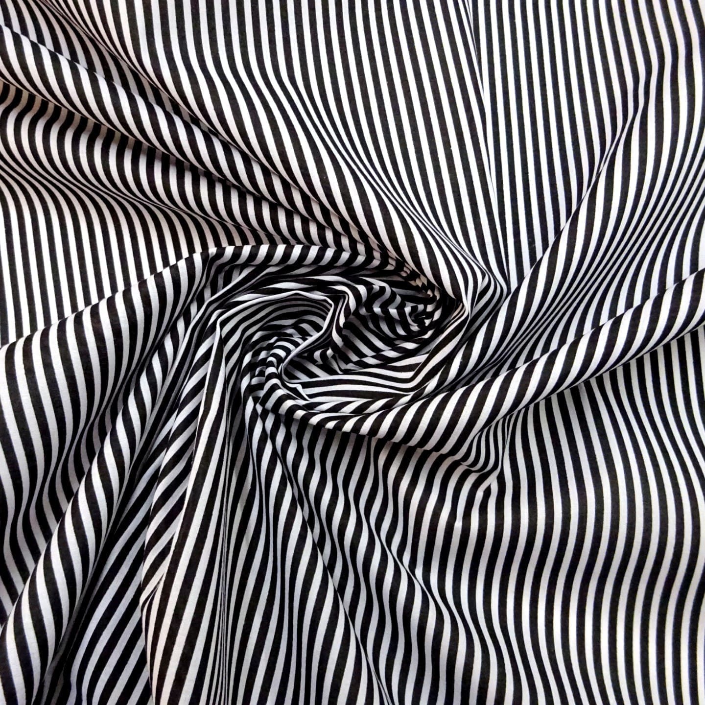 Polyester Cotton Fabric Toothbrush Stripe Black