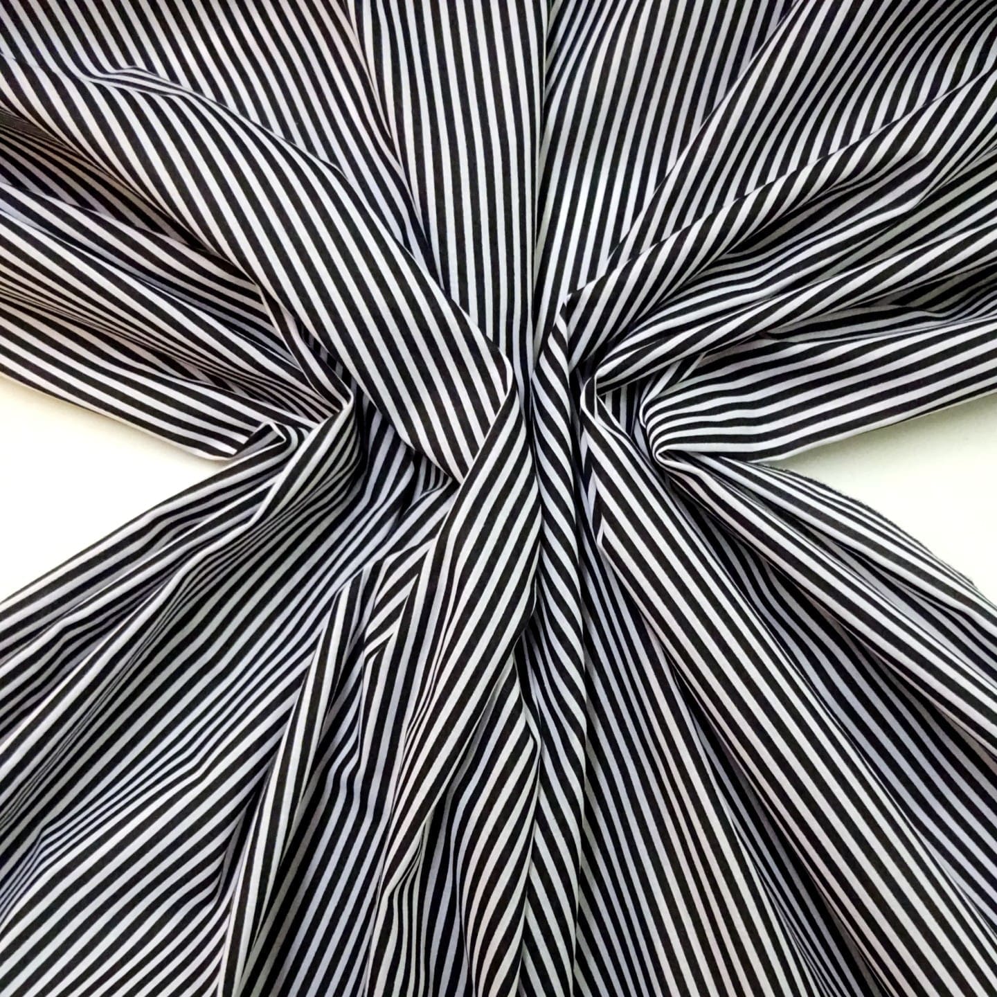 Polyester Cotton Fabric Toothbrush Stripe Black