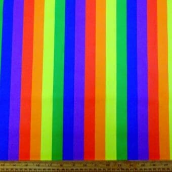 Polyester Cotton Fabric Rainbow Stripe 24mm
