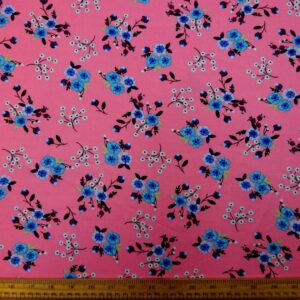 Viscose Fabric Floral May Flowers Pink